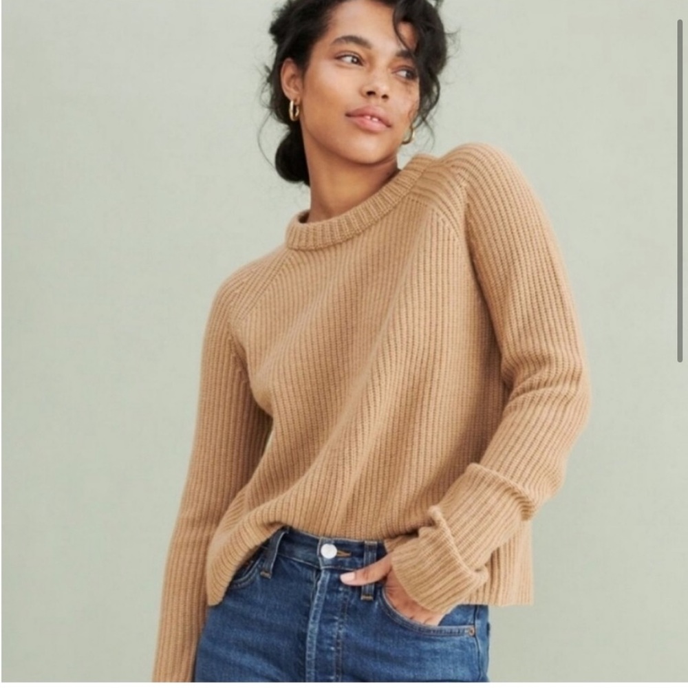 Jenni Kayne Cashmere Fisherman Sweater in Camel